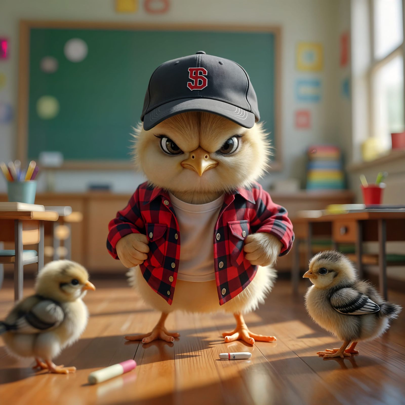 Grunge Chick Bully in School: 4K Photo