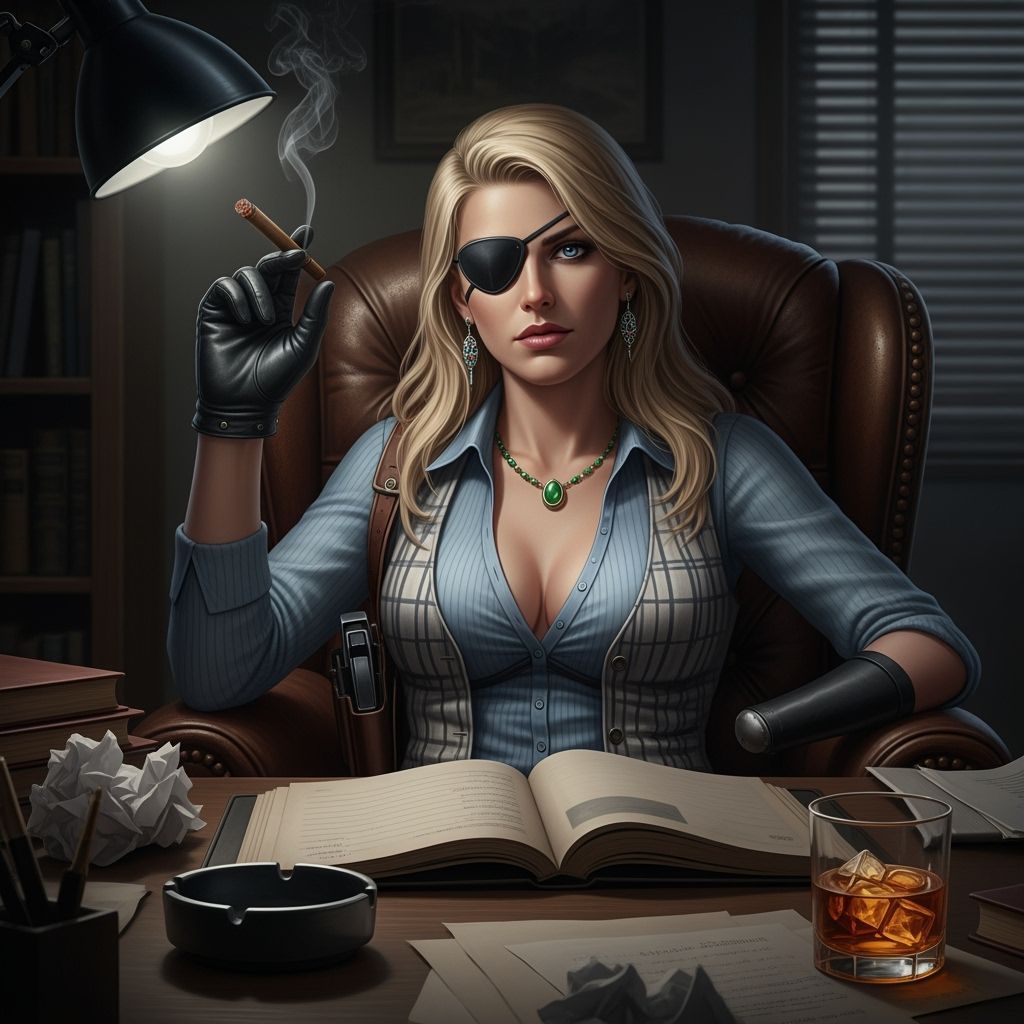 Atmospheric Portrait of a Female Private Investigator
