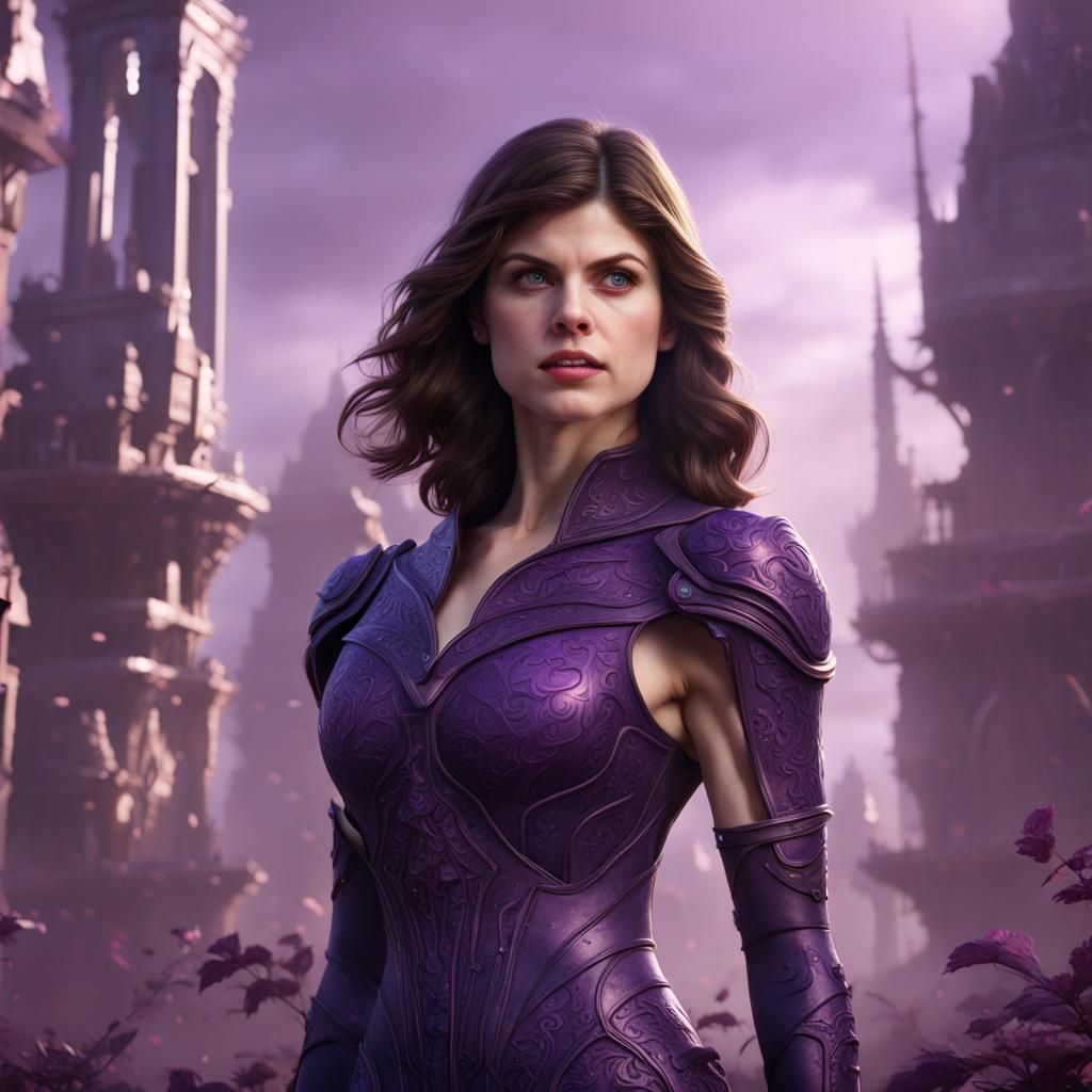 Purple Woman: Detailed Matte Painting in Unreal Engine