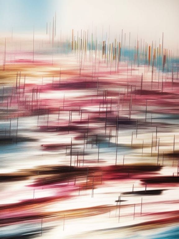 Kaleidoscopic Cityscape in Abstract Expressionist Style