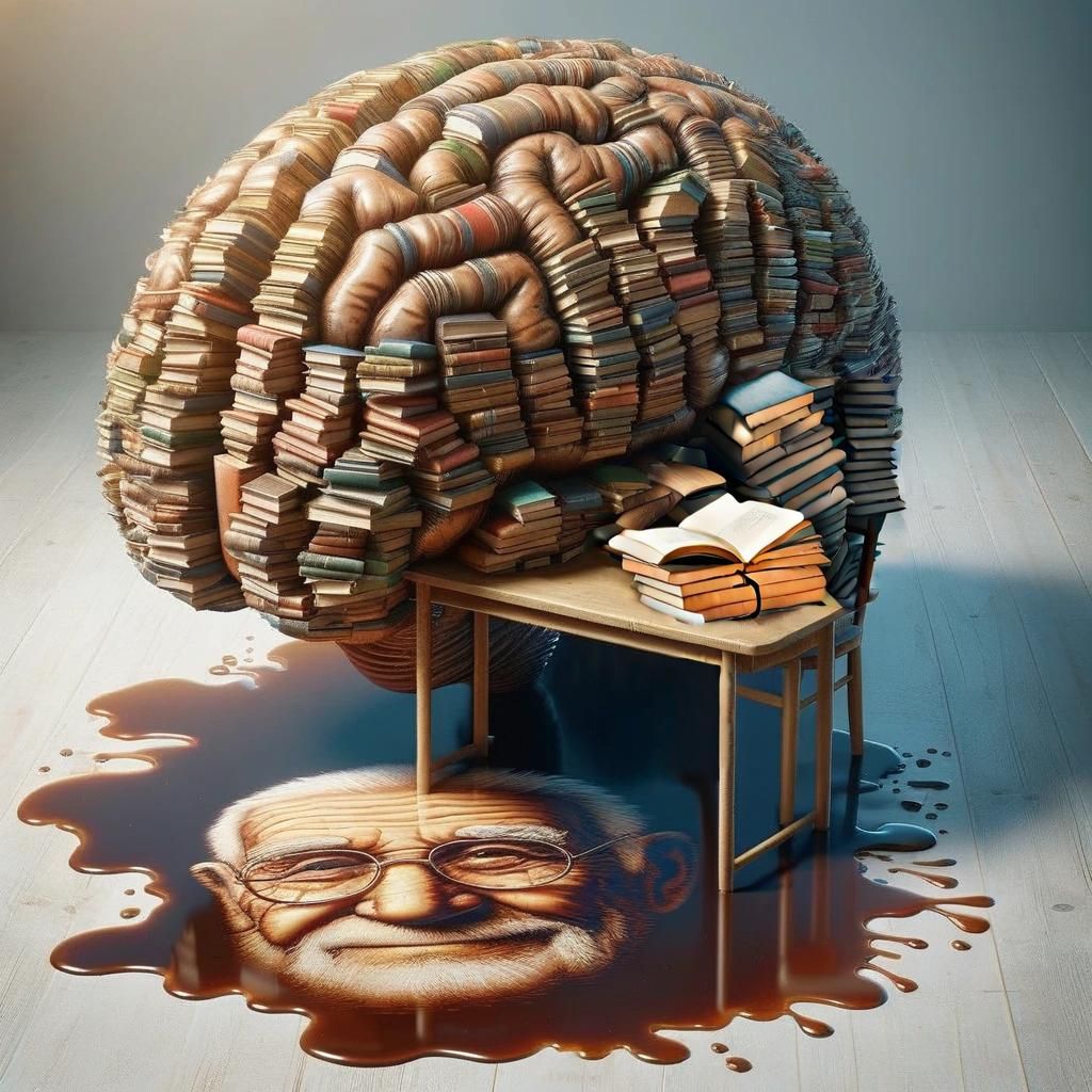 Piles of Books Generated by AI