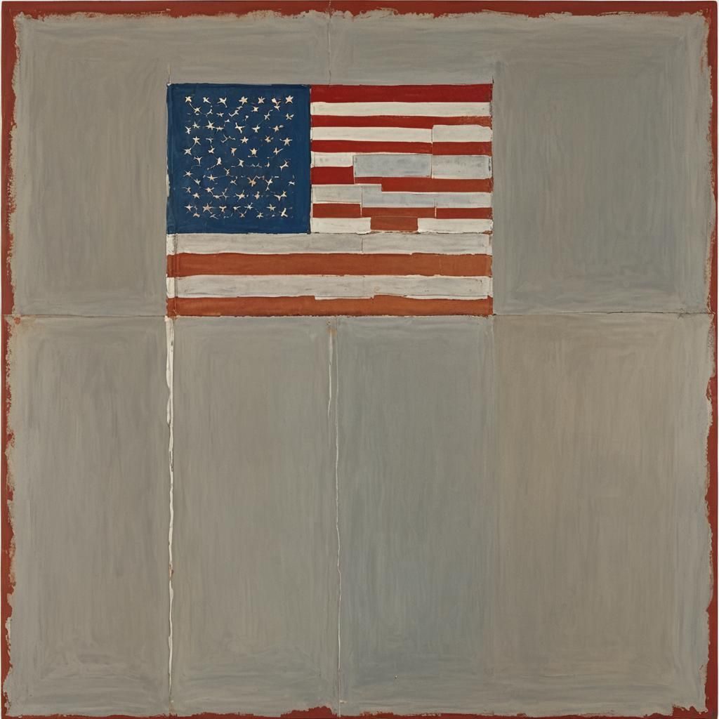 Abstract American Flag in Rothko Style