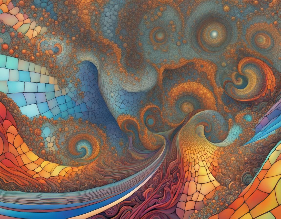 artwork using lines, primary element, defining shapes, FRACTAL