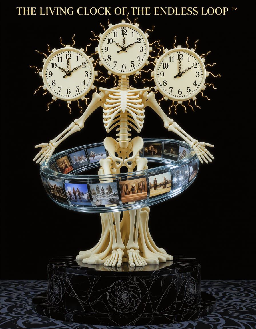 The Living Clock of the Endless Loop Surreal Statue