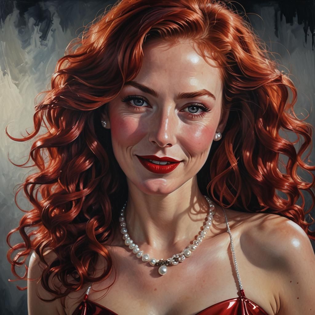 Woman with Red Hair in High-End Fashion Photography Style