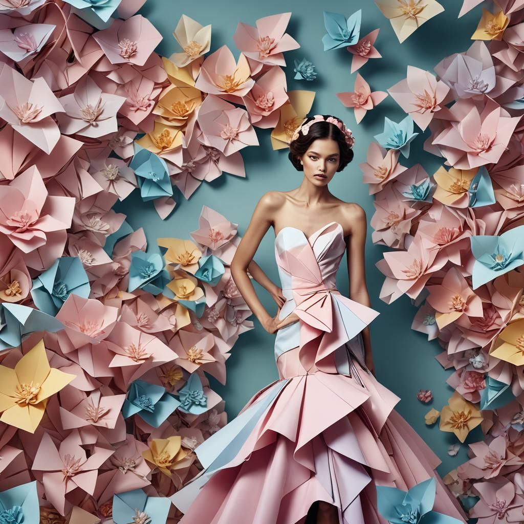 Origami Paper Folds in Surreal Fashion Photography