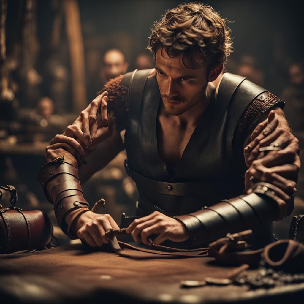 Medieval Leather Craftsman: Cinematic Film Still