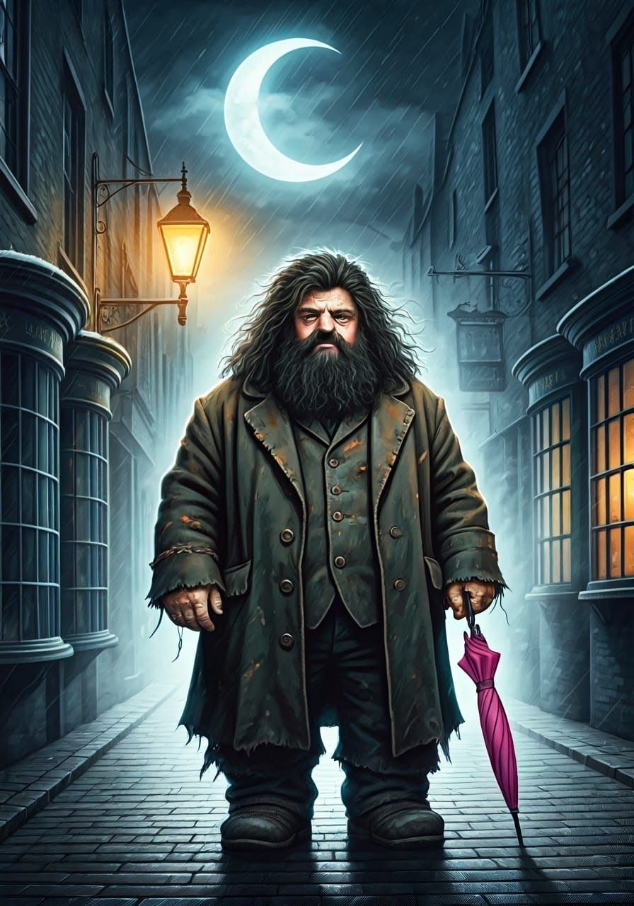 Hagrid in Whimsical Watercolor Style