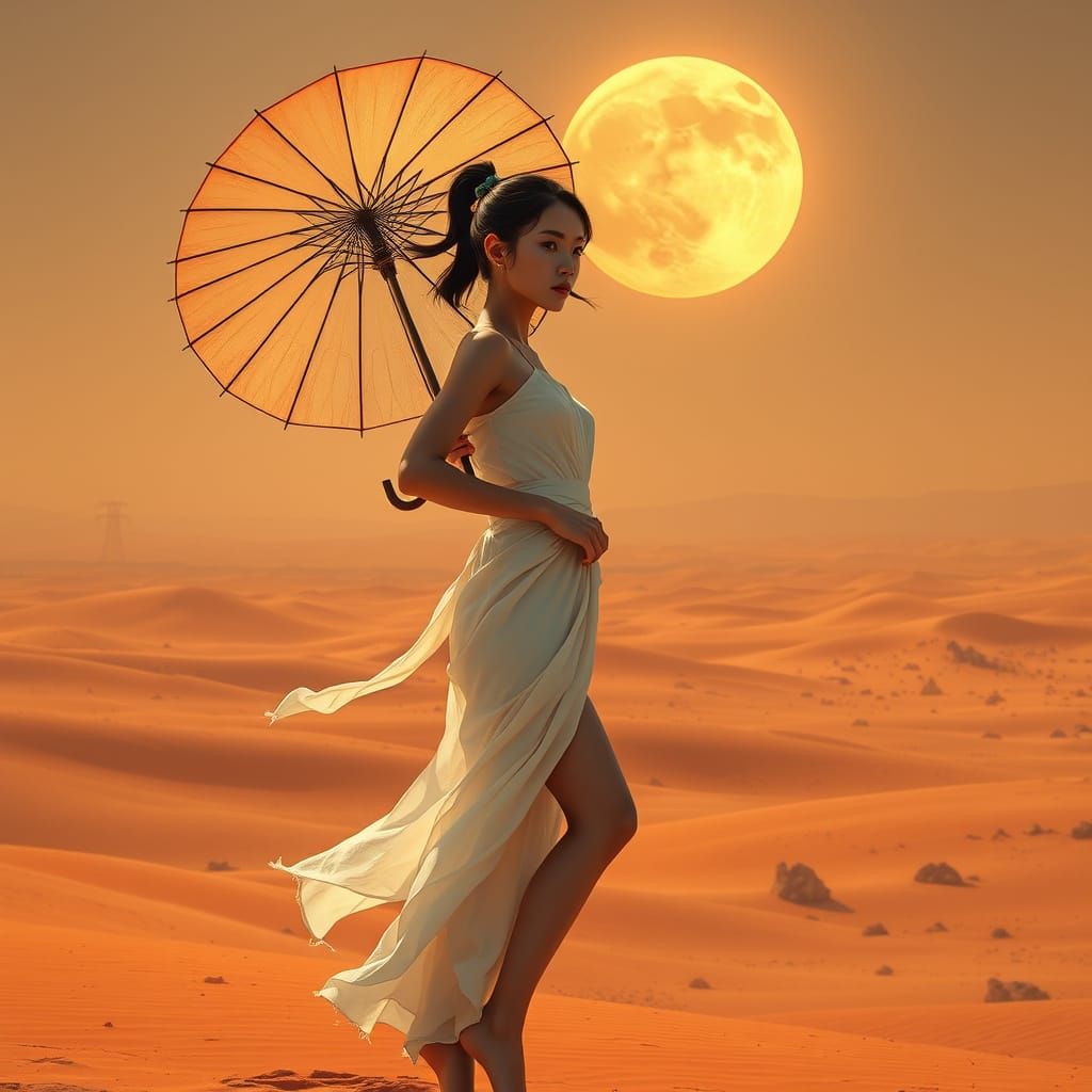 Ethereal Desert Goddess in Celestial Glow