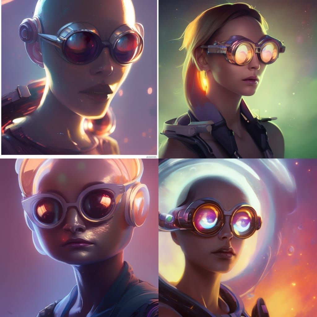 Adorable Space Alien Portrait in Hyperdetailed Style