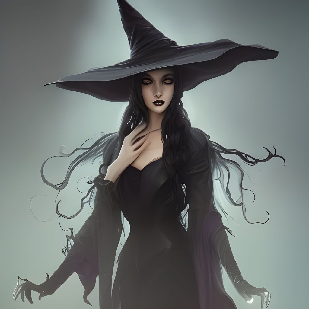 Gothic Witch Portrait in Artgerm Style