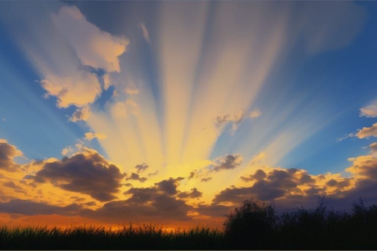 Birds Flying Towards Sunset in Golden Light