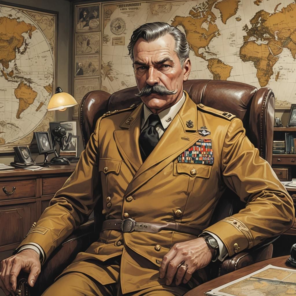 Colonel in Mustard Uniform: Comic Book Art