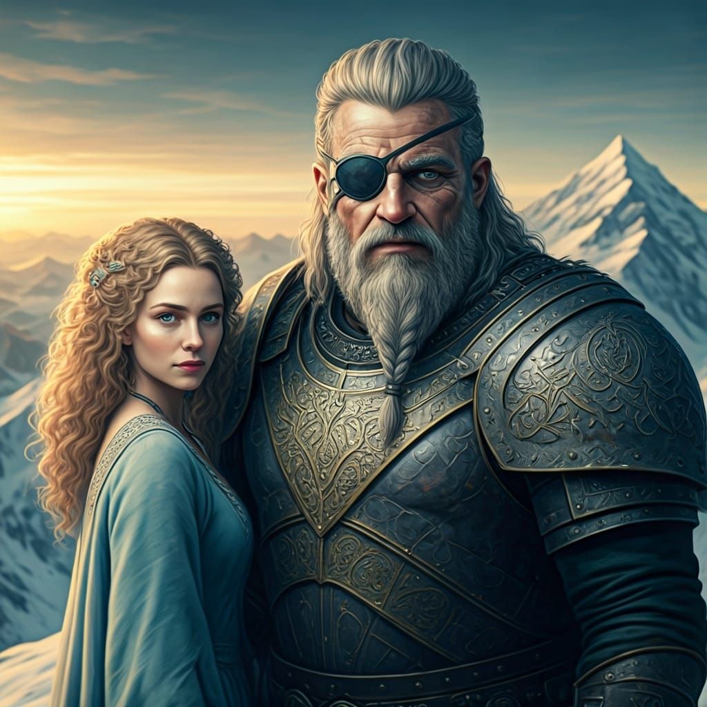 Viking Elder and Londoner on Snowy Peak