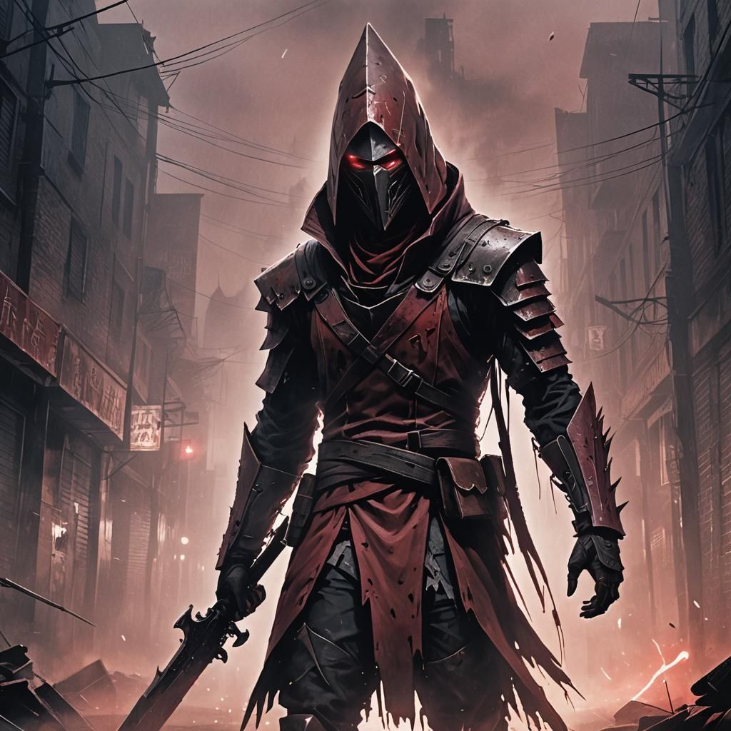 Pyramid Head in Desolate Silent Hill Streetscape