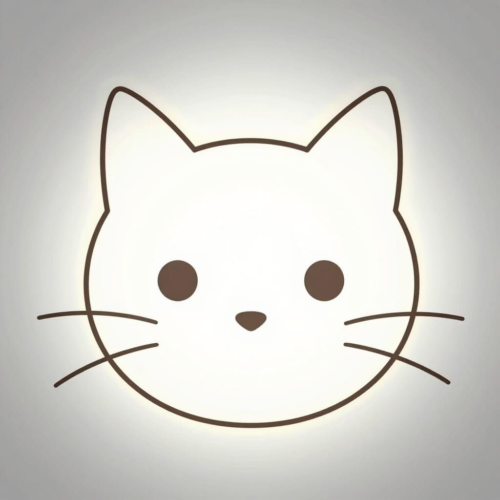 Minimalist Cat Face Vector Art