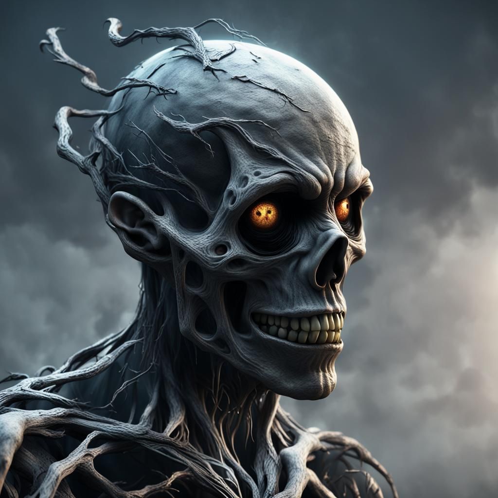 Eerie Surreal Character in Hyper Photorealistic 3D