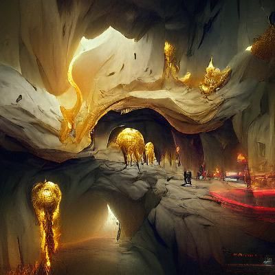 Golden Cave Concept Art on ArtStation