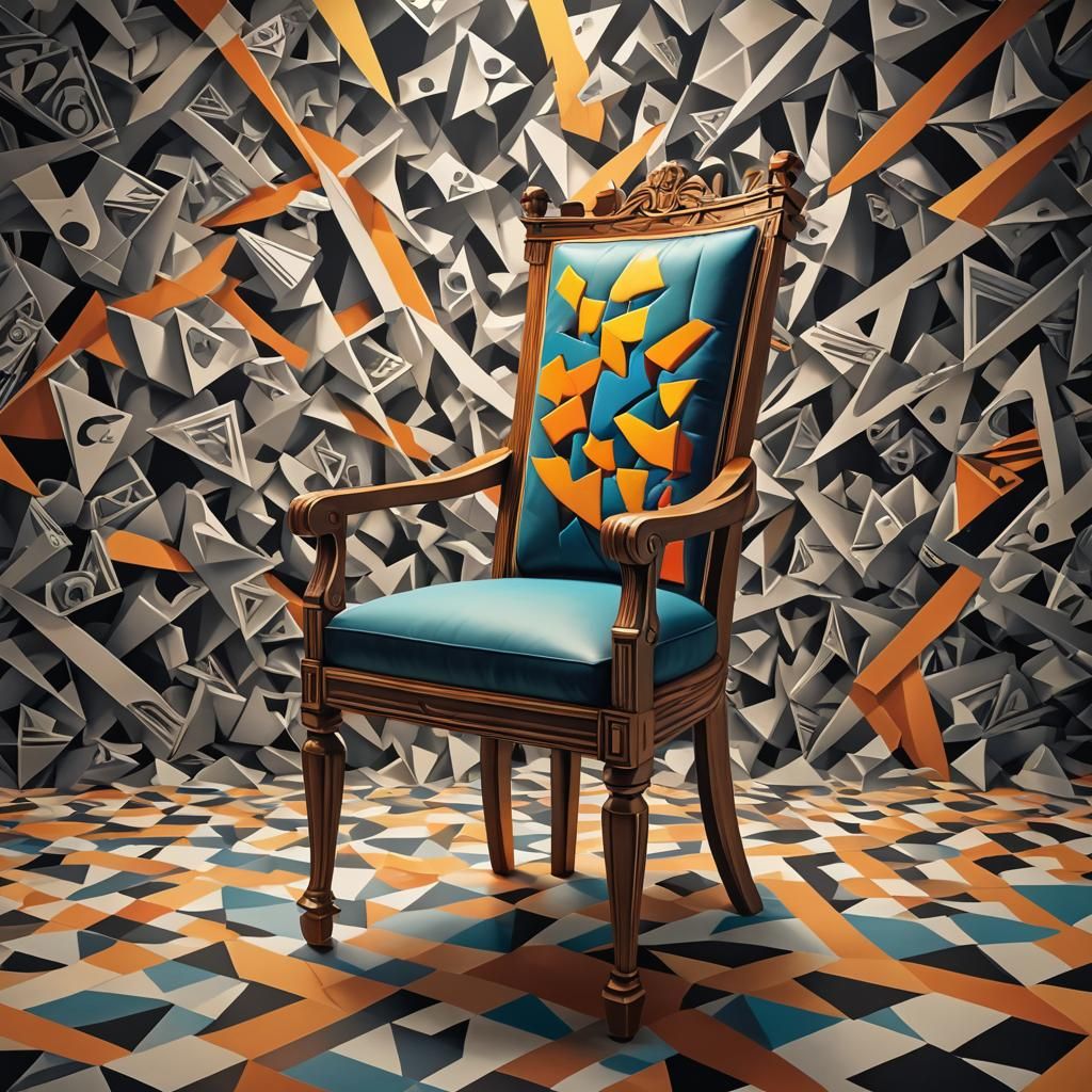 Hyperrealistic Chair Design in Escher Style