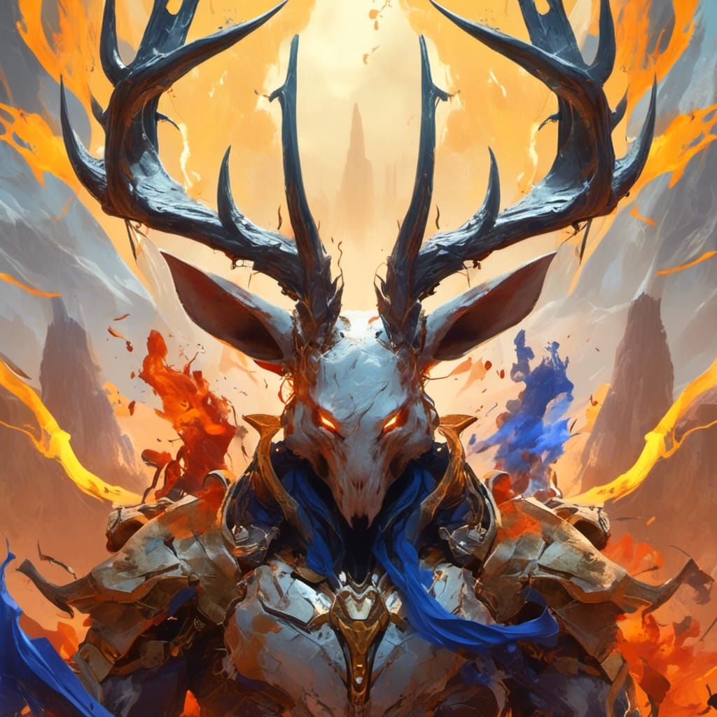 Crystal War Jackalope in Vivid Detail