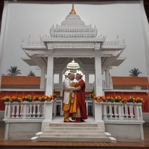 Create a Indian marathi Buddhist wedding image. Groom and br...