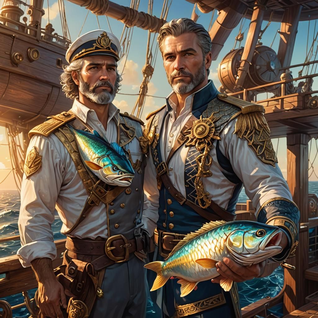 Ship Captain's Catch: Detailed Fantasy Concept Art