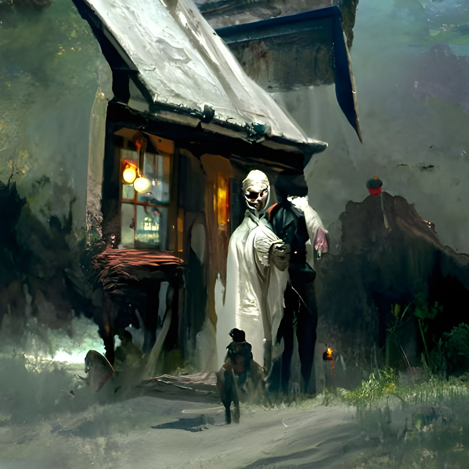 Sinister Wander Inn Tavern in Dark Fantasy Style