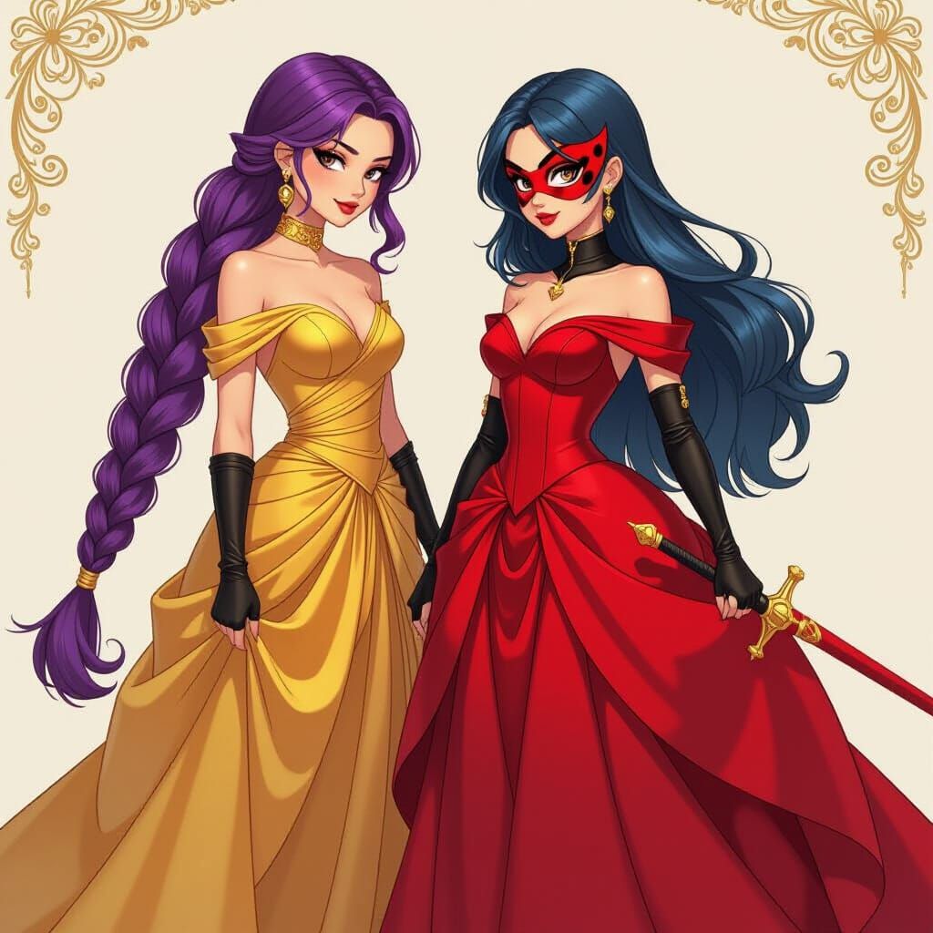 Rumi and Marinette in Battle Ready Poses