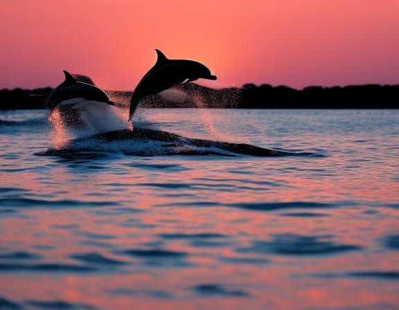 dolphins in the sunset Professional photography, bokeh, natu...