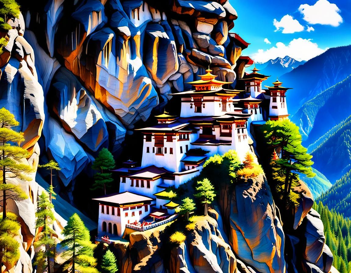 Tiger's Nest Monastery: A Matte Painting of Bhutan
