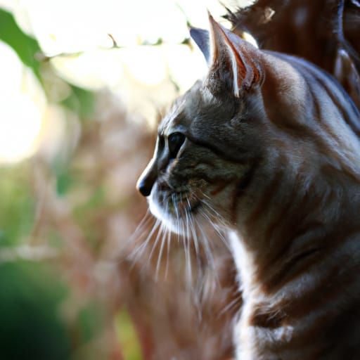 Cat Portrait in Warm Sunlight