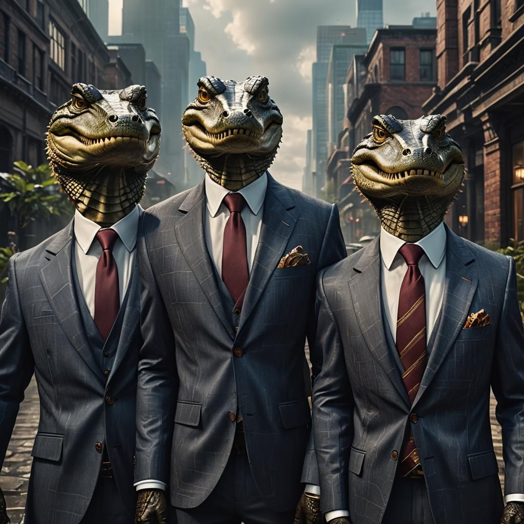 Alligators in Suits: Detailed Matte Painting
