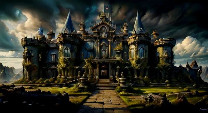 Surreal Crumbling Irish Castle, Salvador Dali Style