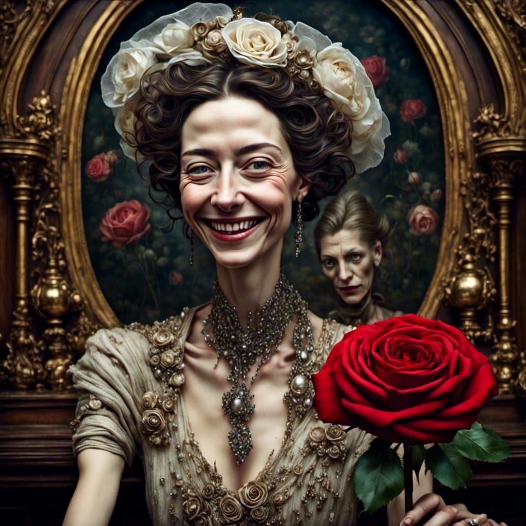 Woman and Rose: A Study in Subtlety