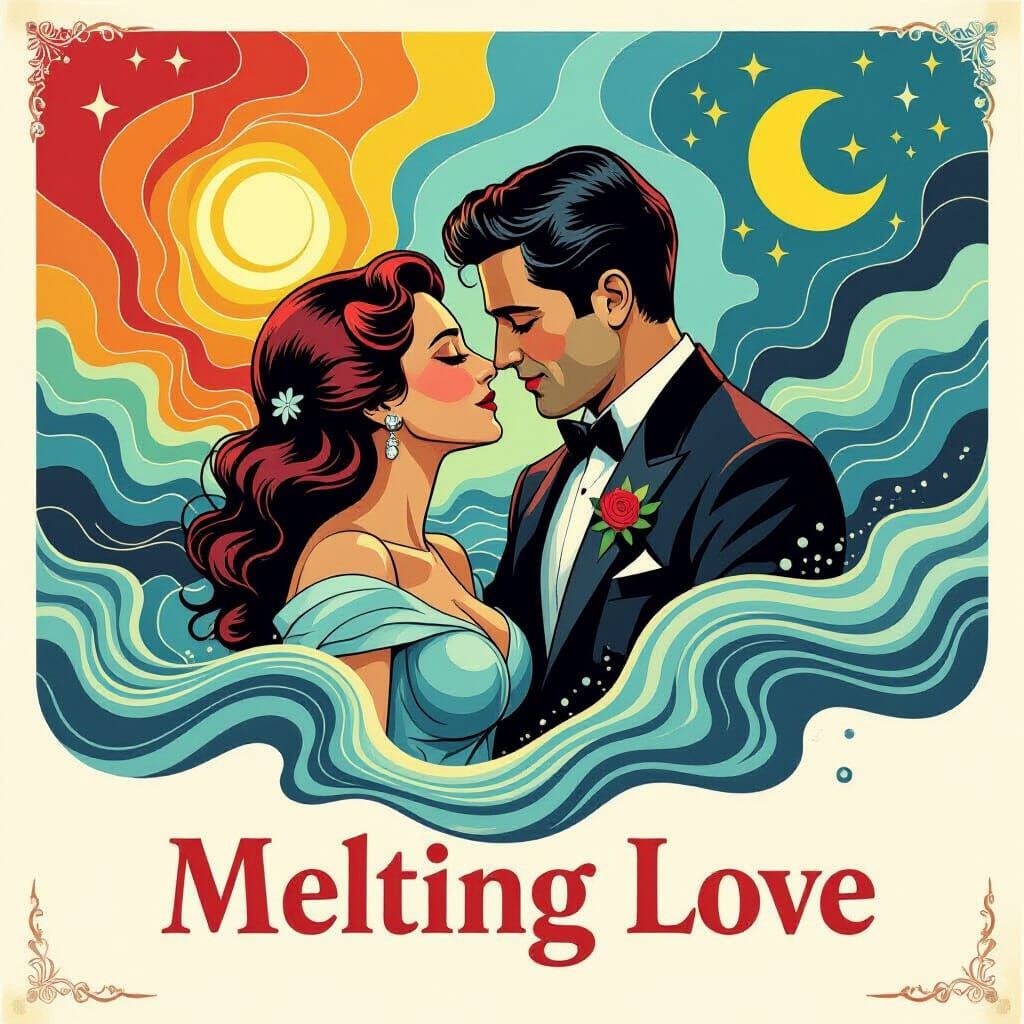 Melting Love Movie Poster in Picasso Style