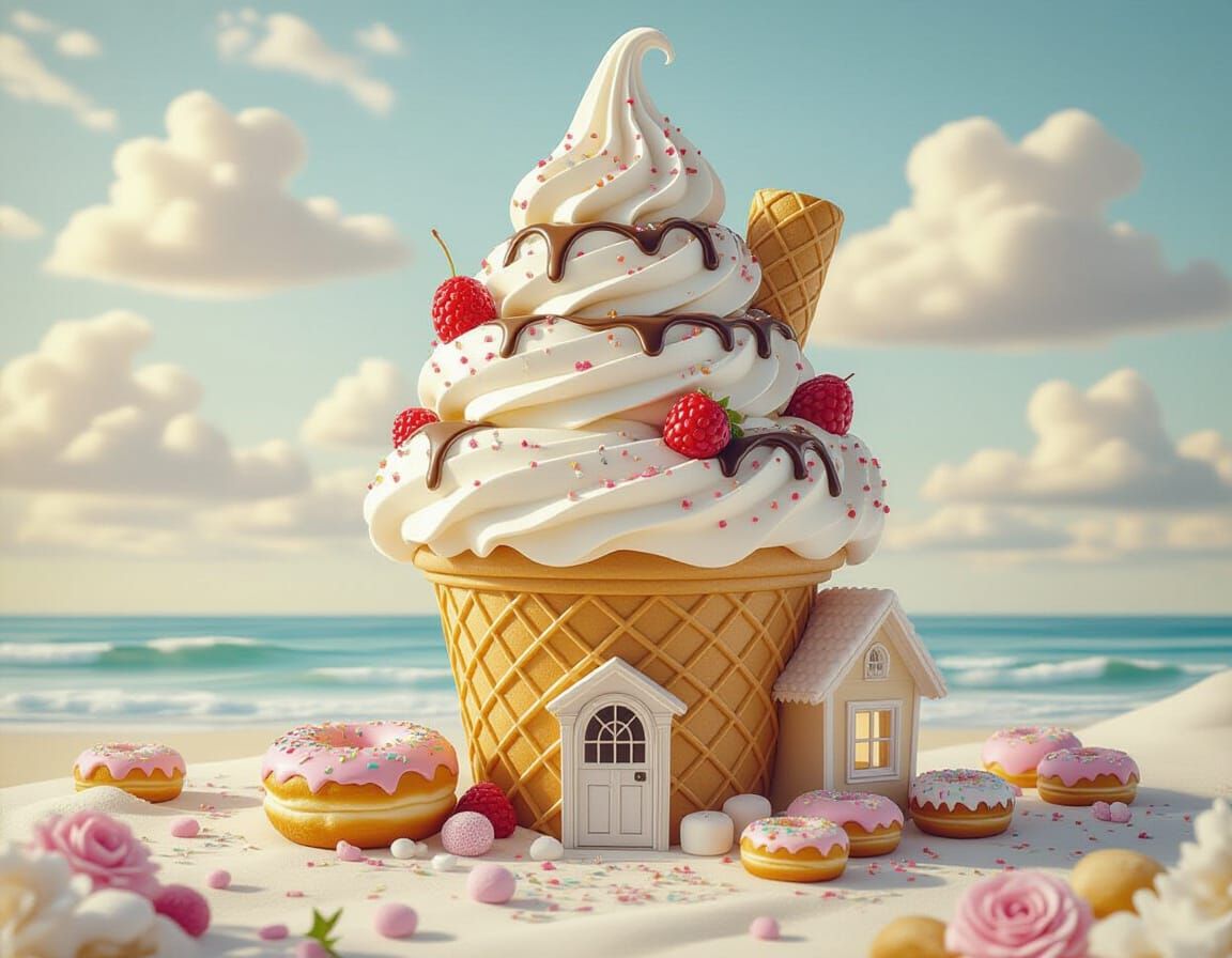 Ice Cream Cone House with Milk Guest House