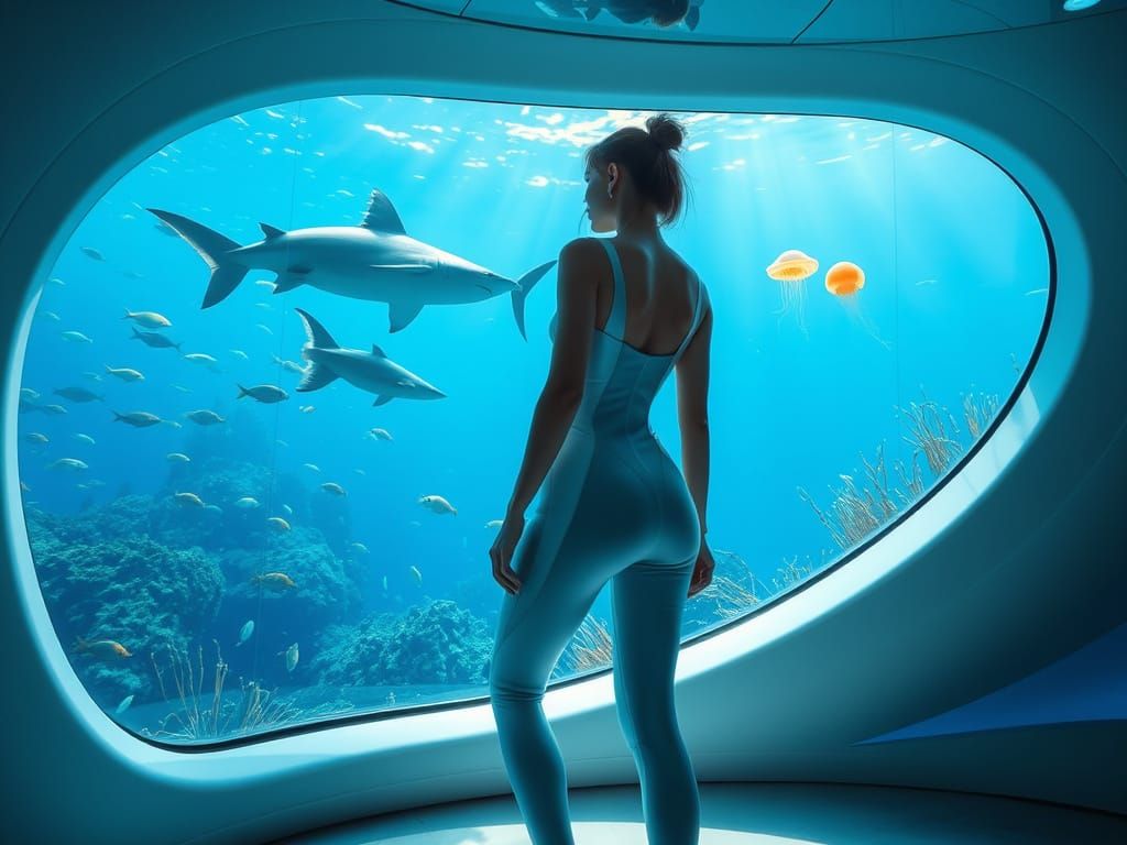 Futuristic Underwater House with Ocean View