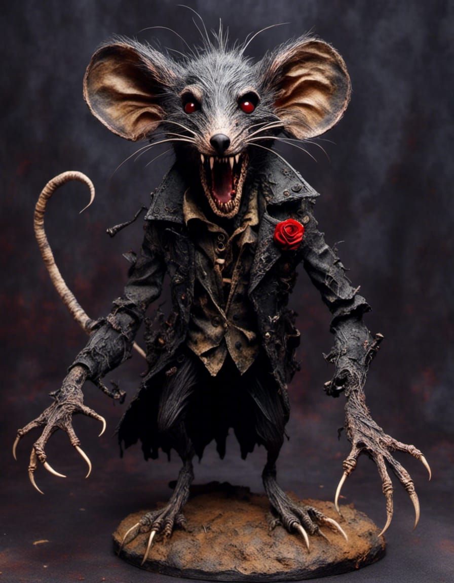 Zombie Rat in Tim Burton Style