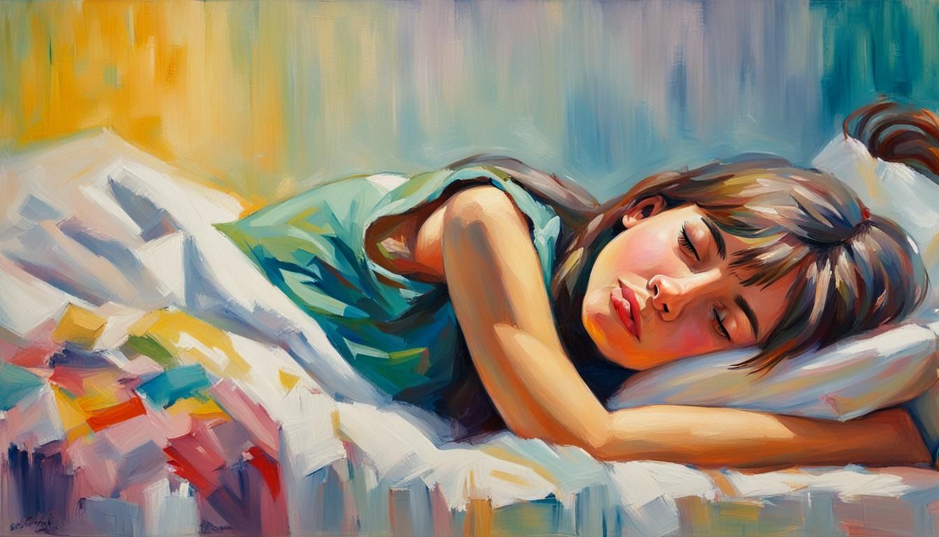 Impressionistic Oil Painting of Girl Praying