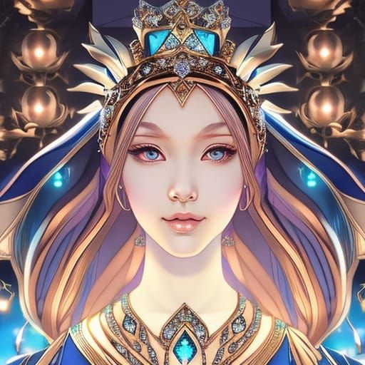 Dice Crown Portrait in Photorealistic Dicepunk Style