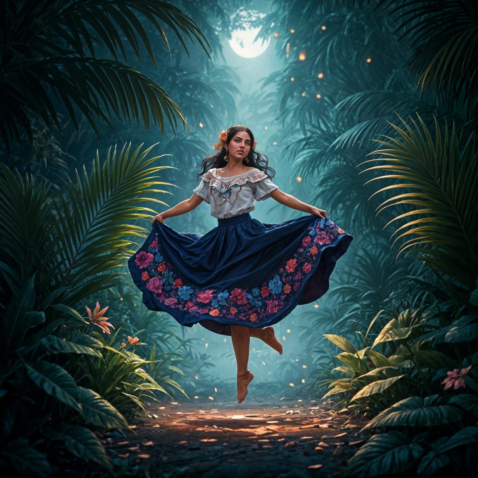 Latina Dancer Girl in Detailed Fantasy Art