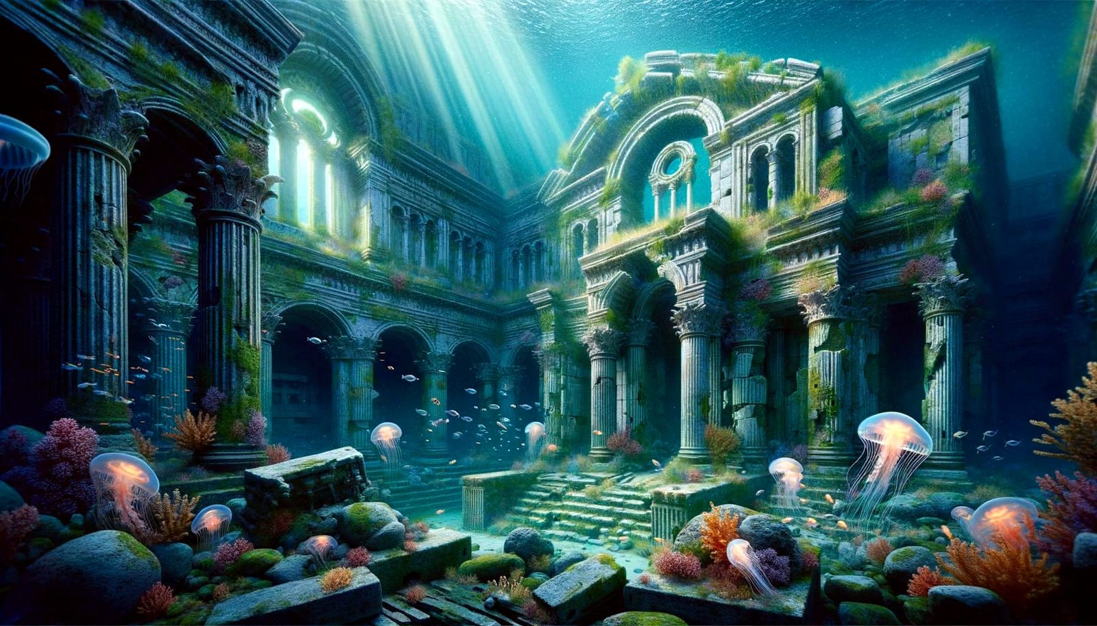 Enchanted Underwater Academy Ruins