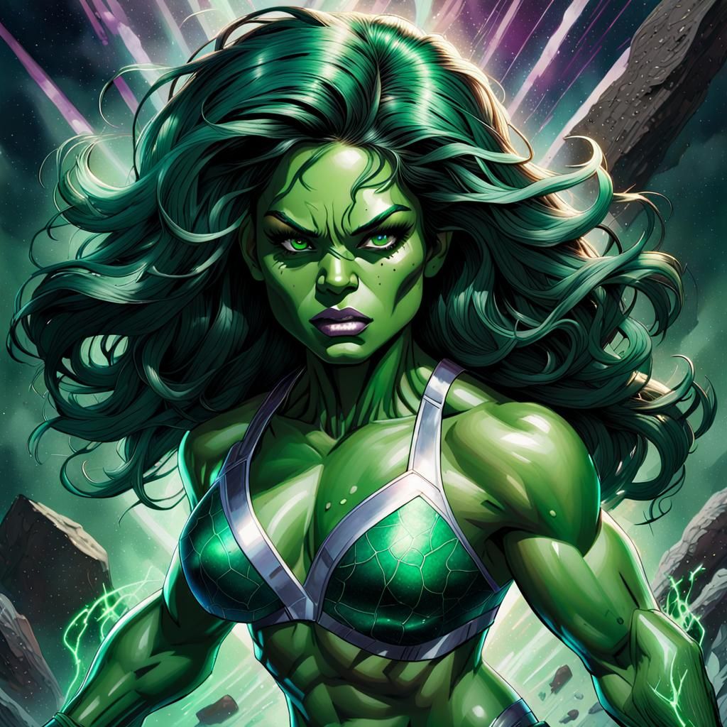 Savage She Hulk: Holographic Astral Illustration
