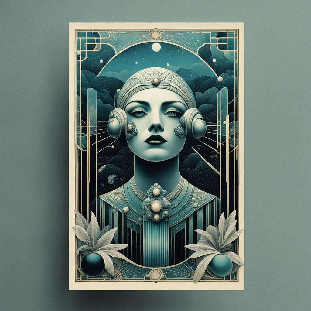 Surreal Art Deco Carte-de-Visite Design