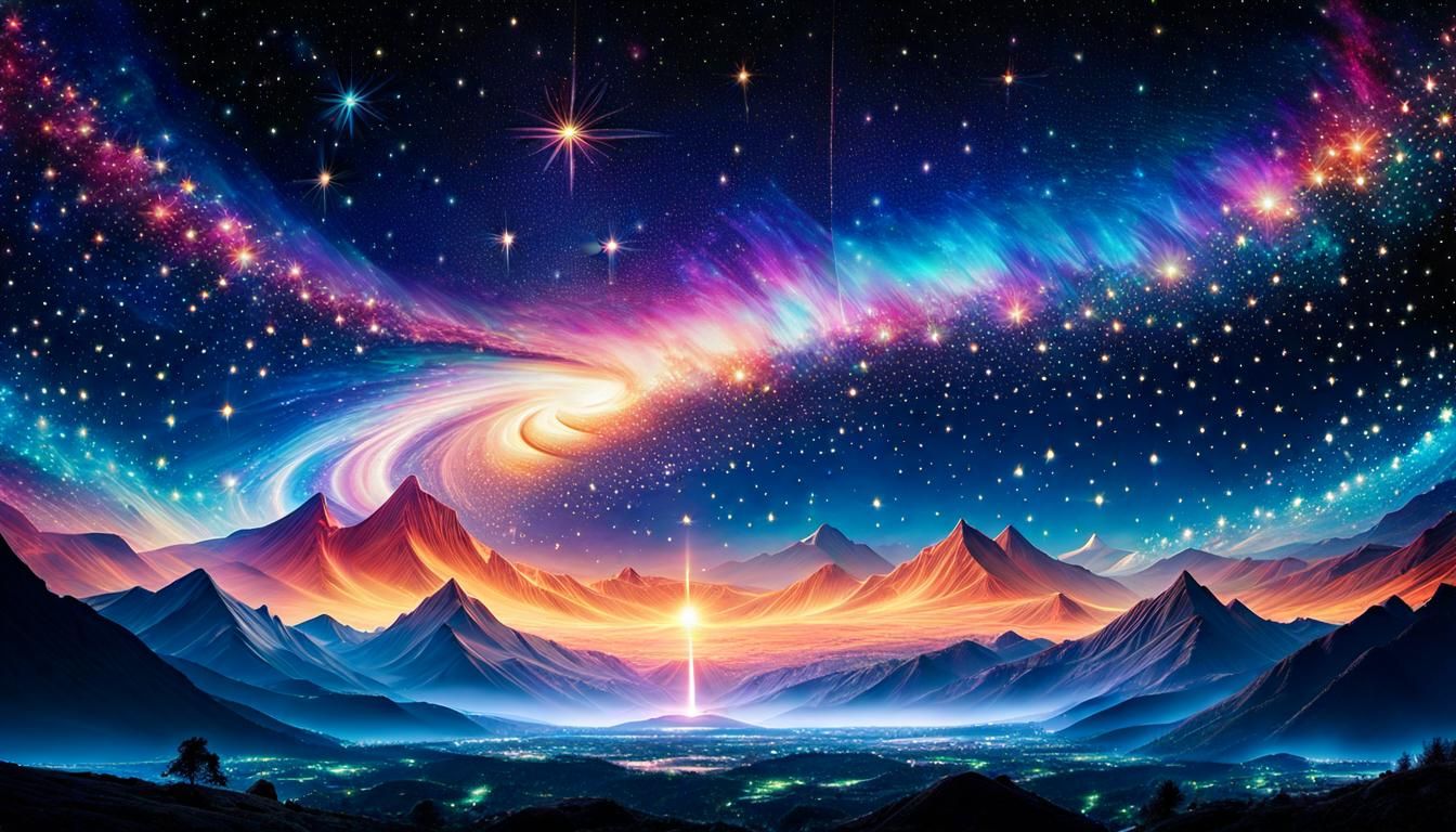 Holographic Starry Sky in Visionary Style