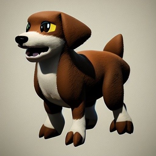 Cute Rock Dog Pokemon Concept Art