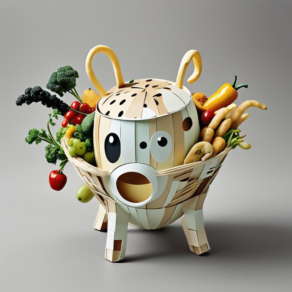 Elephant Food Basket: Surrealist Baroque Packaging