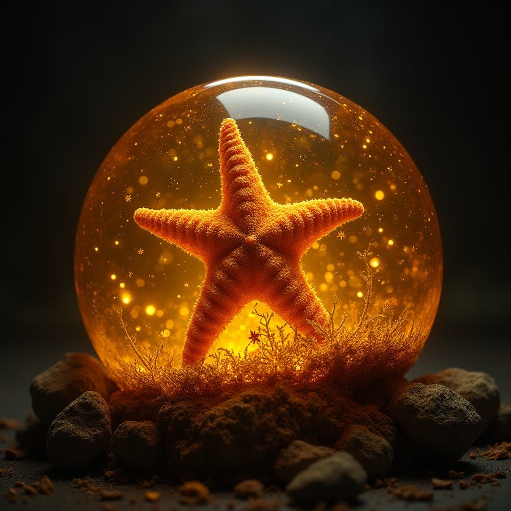 Starfish in Amber, Dark Fantasy Art