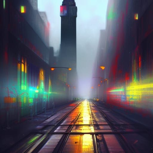 Graffiti Art of New York City at Night