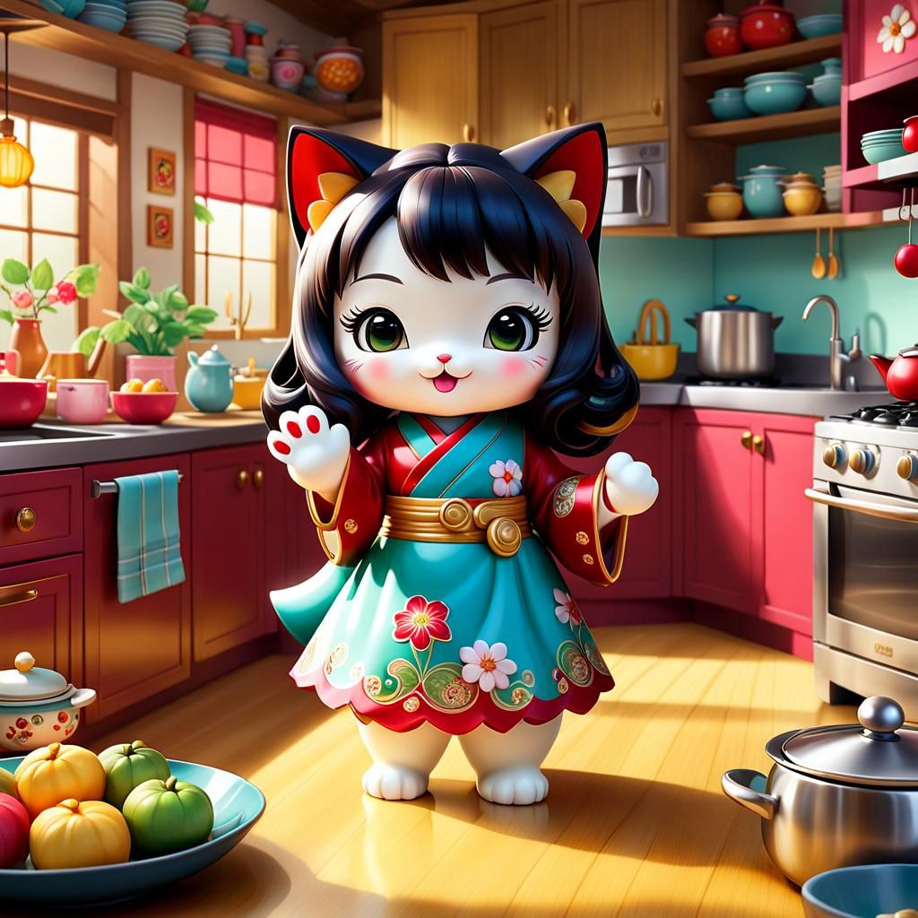 Maneki-neko girl